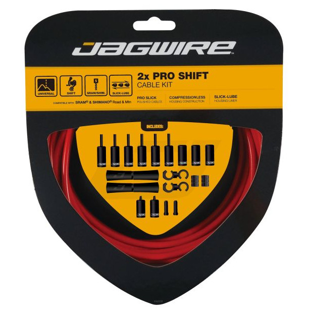 Kit Câbles et Gaines de Dérailleur Jagwire 2X Pro Shift - Rouge