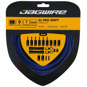 Kit Câbles et Gaines de Dérailleur Jagwire 2X Pro Shift - Bleu