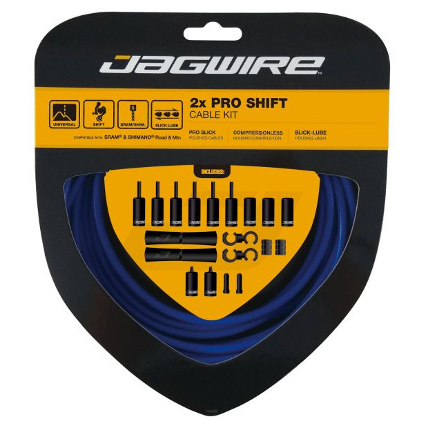 Kit Câbles et Gaines de Dérailleur Jagwire 2X Pro Shift - Bleu