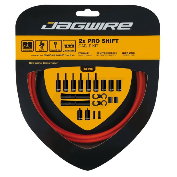 Kit Câbles et Gaines de Dérailleur Jagwire 2X Pro Shift - Orange