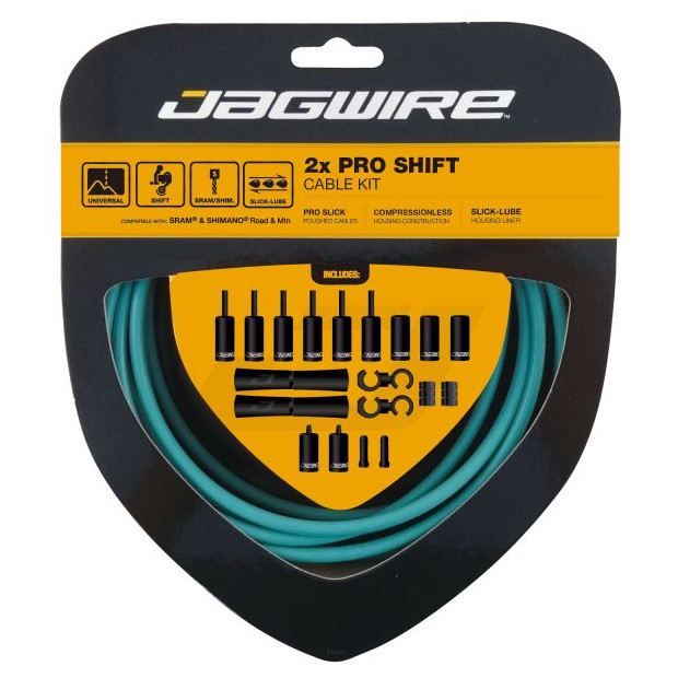 Kit Câbles et Gaines de Dérailleur Jagwire 2X Pro Shift - Bianchi Céleste