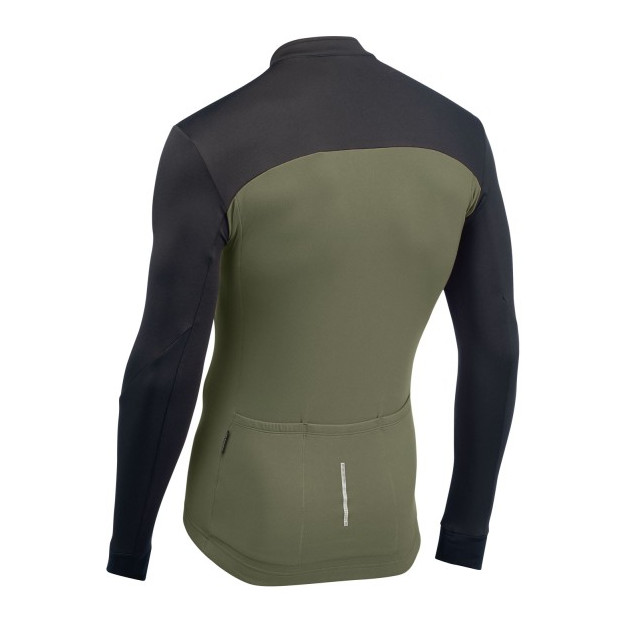 Maillot Route Northwave Force 2 LS Full Zip - Noir/Vert Forêt