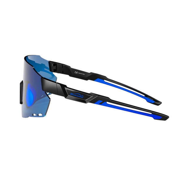 Lunettes MagicShine Windbreaker - Noir/Bleu - Verres Bleus
