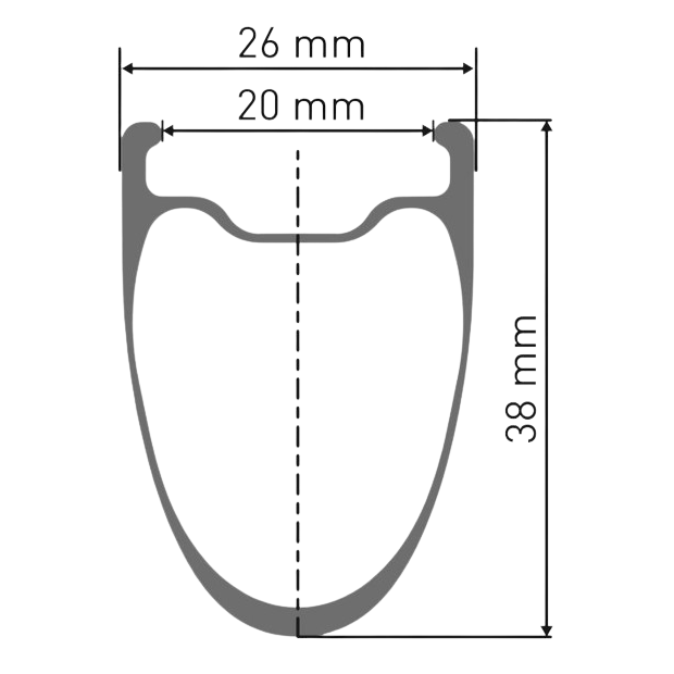 Roue Avant Route DT Swiss ARC 1400 DICUT 38 DB 12x100mm