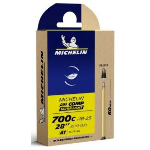 Chambre à air Michelin AIRCOMP Ultralight A1 - 700x18/25c Presta 60 mm