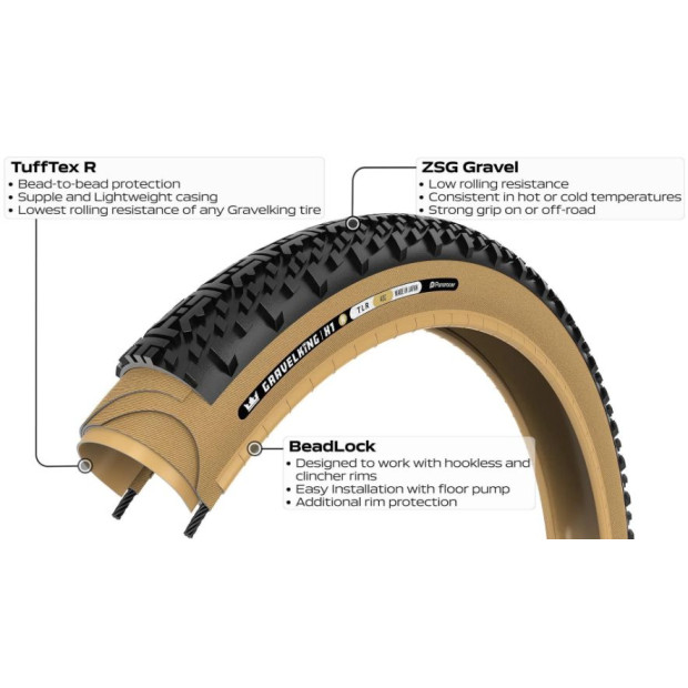Pneu Gravel Panaracer GravelKing X1 R-Line TLR 700x45C