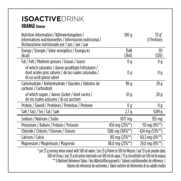 Boisson Energétique PowerBar IsoActive Orange 600g