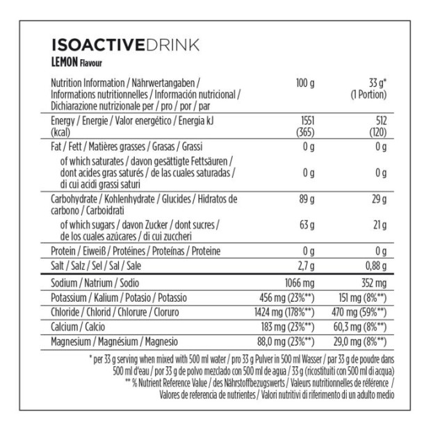 Boisson Energétique PowerBar IsoActive Citron 600g