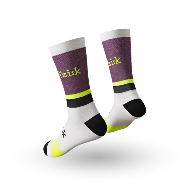 Chaussettes Vélo Fizik Team Edition - Violet / Blanc
