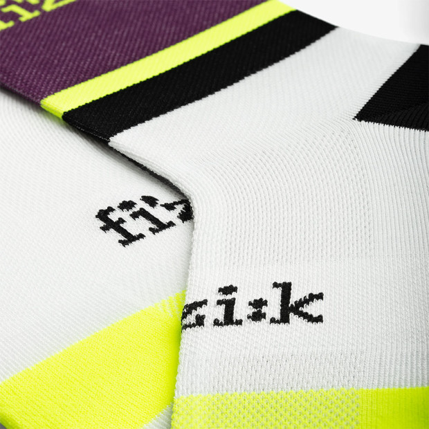 Chaussettes Vélo Fizik Team Edition - Violet / Blanc