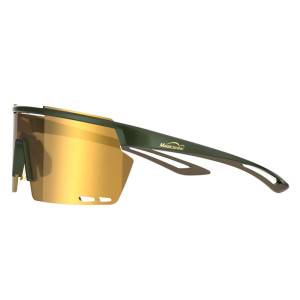 Lunettes Vélo MagicShine Rouleur Photochromiques Vert-Marron Ecran Or