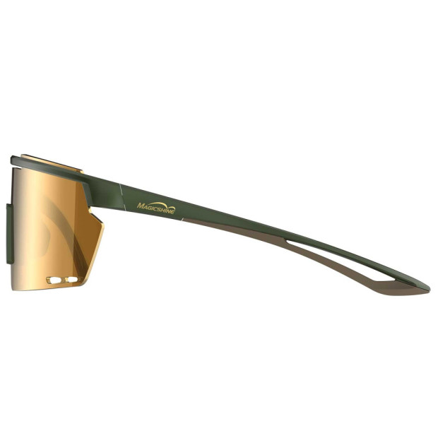 Lunettes Vélo MagicShine Rouleur Photochromiques Vert-Marron Ecran Or