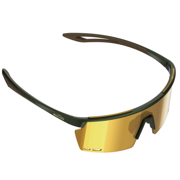 Lunettes Vélo MagicShine Rouleur Photochromiques Vert-Marron Ecran Or