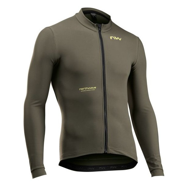 Maillot Route Manches Longues Northwave Extreme Thermal Jersey - Vert forêt