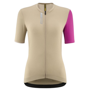 Maillot Route Manches Courtes Mavic Essential W - Beige / Fuchsia