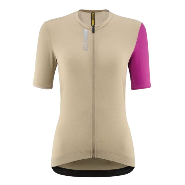 Maillot Route Manches Courtes Mavic Essential W - Beige / Fuchsia