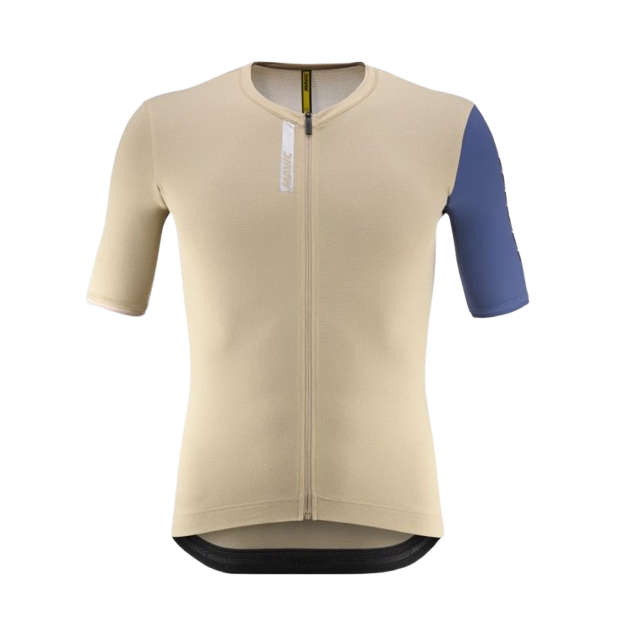 Maillot Route Manches Courtes Mavic Essential - Beige / Bleu