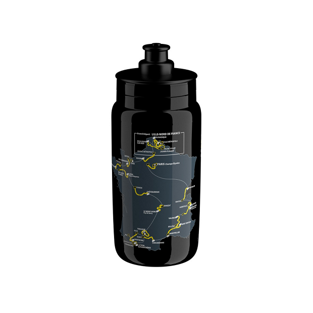 Bidon Elite Fly Teams 550ml Tour de France 2025 Carte - Noir