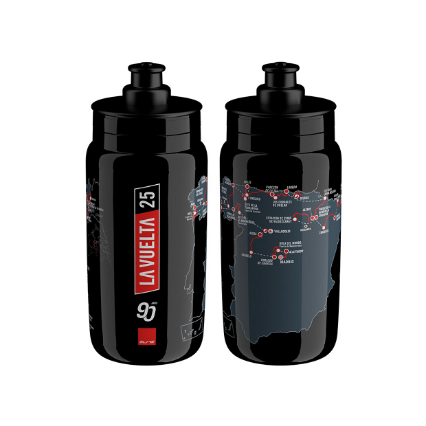 Bidon Elite Fly Teams 550ml Vuelta 2025 Carte - Noir