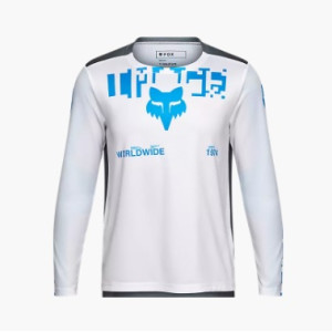 Maillot VTT Manches Longues Enfant Fox Ranger Digi Image - Blanc / Bleu