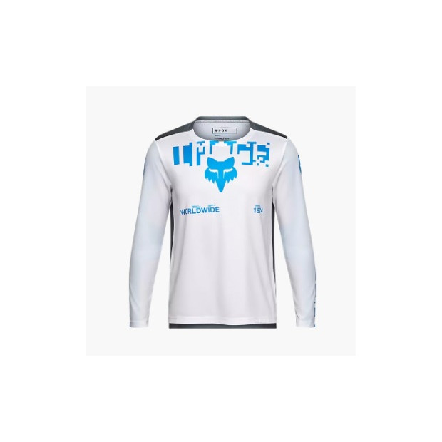 Maillot VTT Manches Longues Enfant Fox Ranger Digi Image - Blanc / Bleu