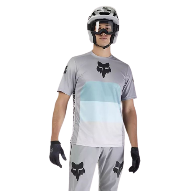 Maillot VTT Manches Courtes Fox Ranger Grid - Gris Acier