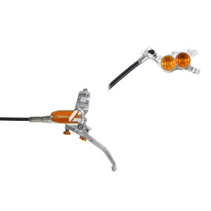 Frein à Disque Hydraulique Hope Tech 4 E4 Durite Aviation Argent/Orange