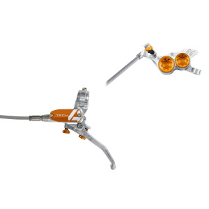 Frein à Disque Hydraulique Hope Tech 4 V4 Durite Aviation Argent / Orange