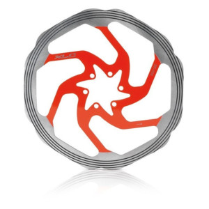 disque XLC BR-X58 180 mm argent/rouge usiné CNC