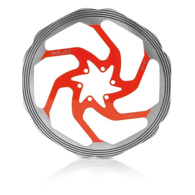 disque XLC BR-X58 180 mm argent/rouge usiné CNC