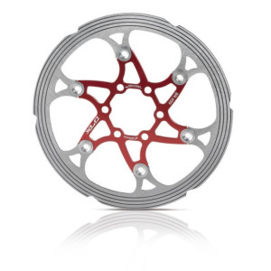 disque XLC BR-X59  180 mm rouge/argent usiné CNC