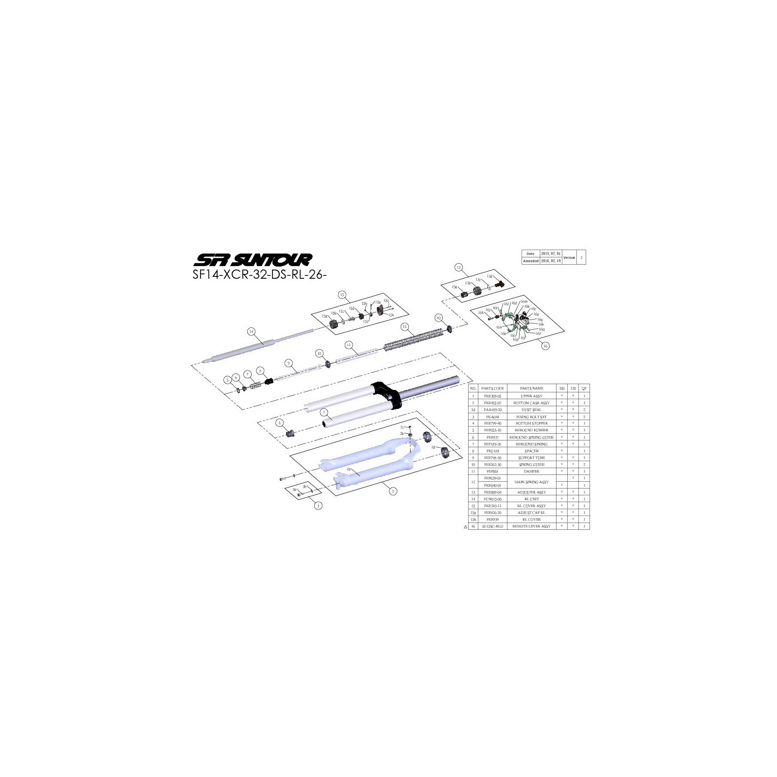 Fourche SR Suntour XCR 32 RL 26