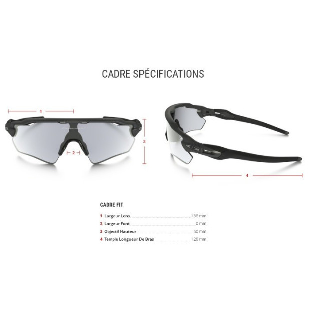 Lunettes vélo Oakley Radar EV Path - Gris Acier - Photochromique