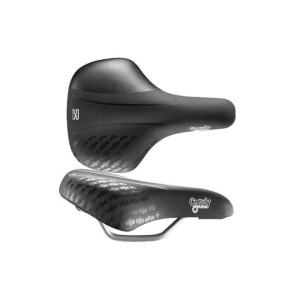 Selle vélo VTT enfant 240x140 mm noire et blanche – Pièce VTT