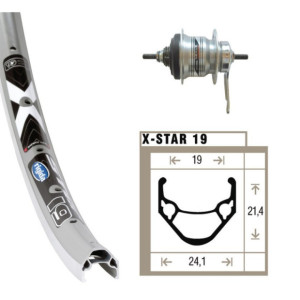 Roue Arrière Shimano/Rigida  Nexus 7 v 24' - Rétropédalage