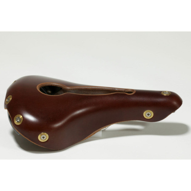 Selle en cuir Gilles Berthoud Marie Blanque Ouverte - Brun