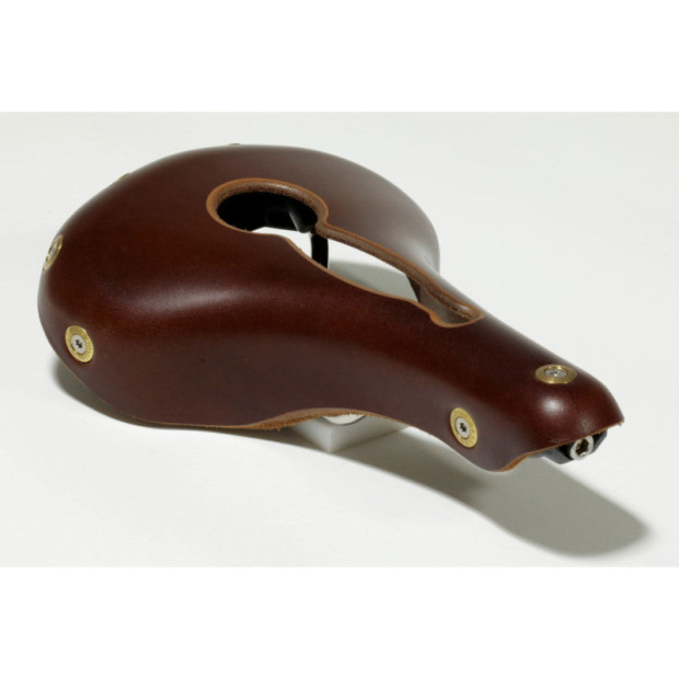 Selle en cuir Gilles Berthoud Marie Blanque Ouverte - Brun