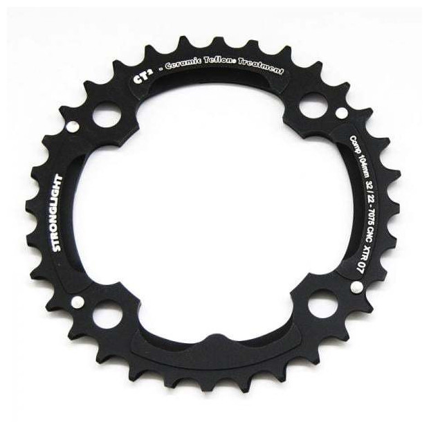 Plateau Stronglight VTT Type CT2 Shimano XTR FC-M970 104 mm 9 v Intermédiaire Triple - Noir