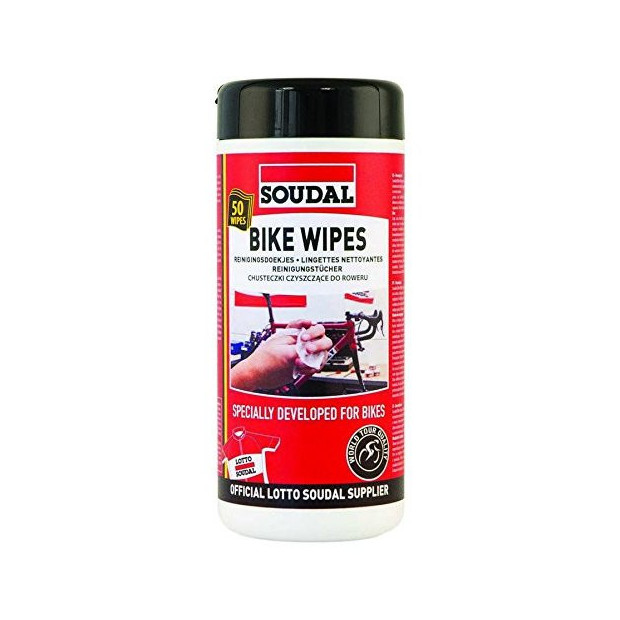 Lingettes nettoyantes Soudal Bike Wipes - 50 pièces