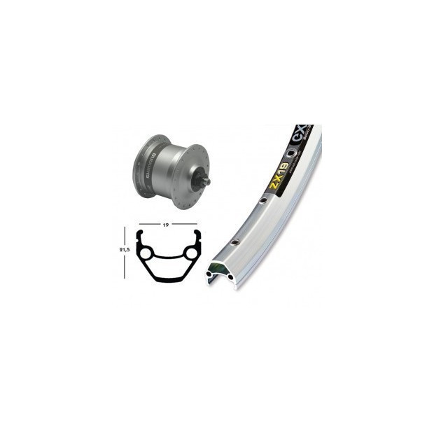 Roue Dynamo 28' Shimano DH3ND30 Exal ZX 19 (622-19) - Argent