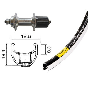 Roue arrière Shimano 105 / Mavic Open Pro  