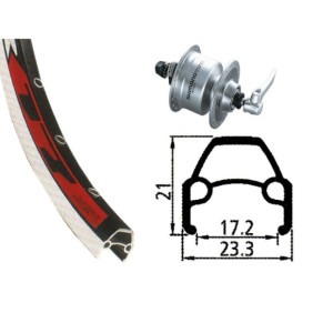 Roue Dynamo 28' Shimano DH3N72 Rodi AV 17 (622-19)