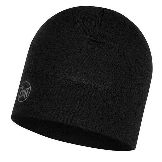 Bonnet Buff Midweight Laine Mérinos - Solid Noir