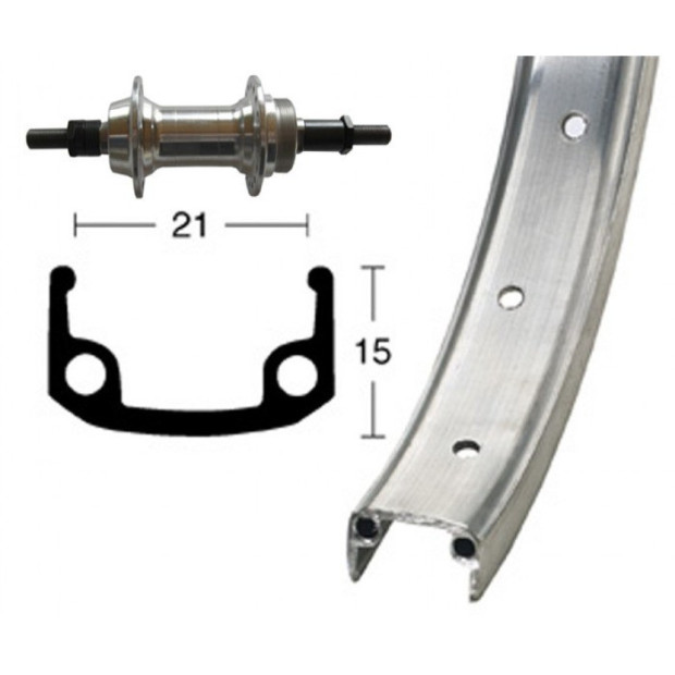 Roue Arrière 26' (559 / 21) Axe plein