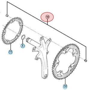 Vis Cheminée Shimano 105 FC-5700 - M8x8,5 mm - x5