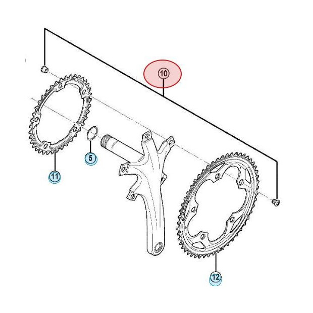 Vis Cheminée Shimano 105 FC-5700 - M8x8,5 mm - x5