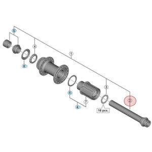 Axe de Moyeu Arrière Shimano 105 FH-R7070 - 135x12 mm