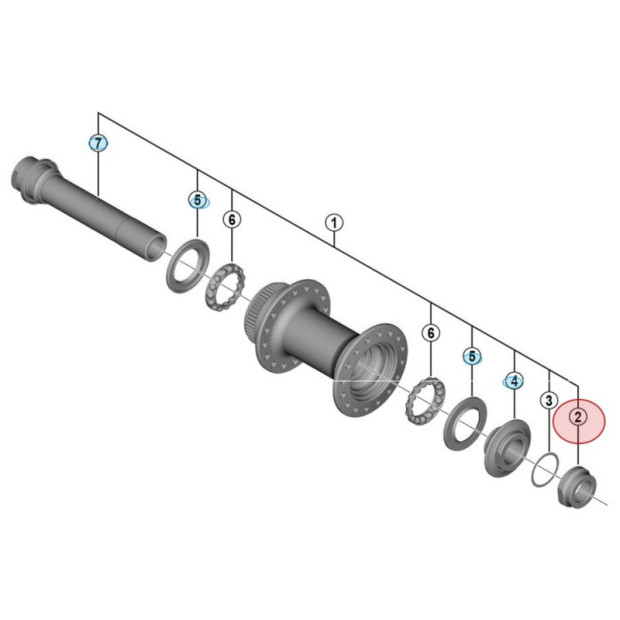 Contre-Ecrou Droit pour Axe de Moyeu Avant Shimano 105 HB-R7070