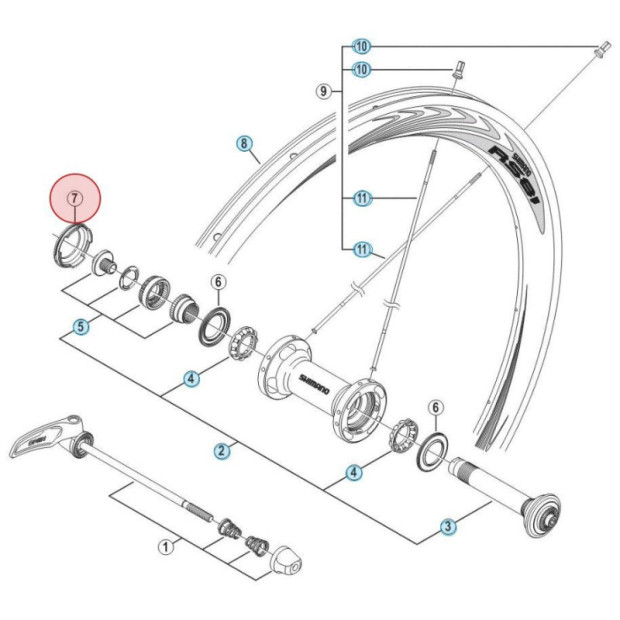 Cache-Poussière Gauche pour Axe de Roue Avant Shimano Ultegra WH-6800