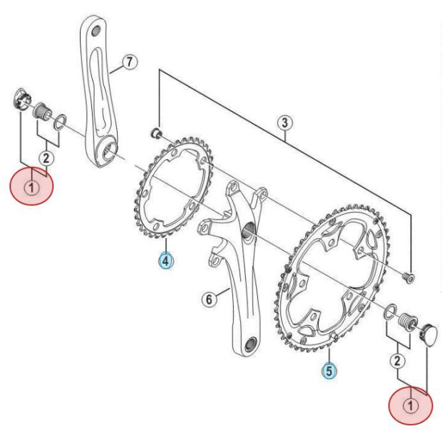 Vis de Manivelle Gauche Shimano Claris FC-2450